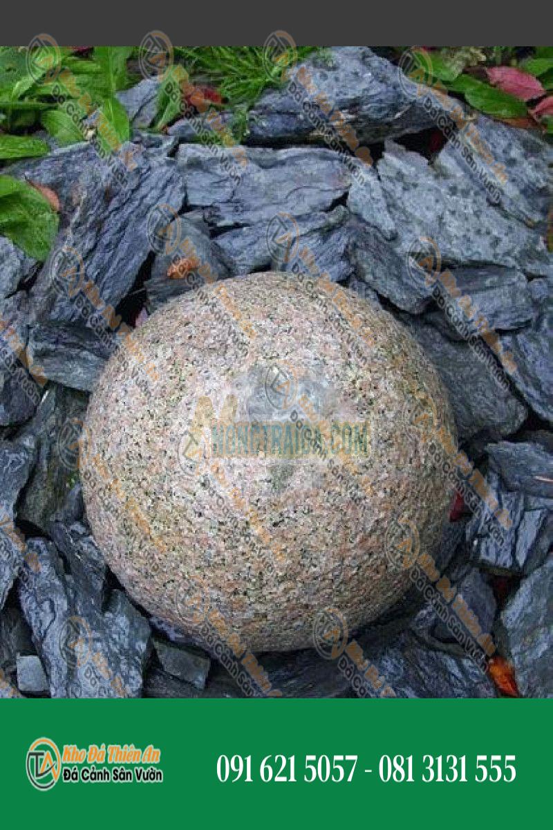 Bóng đài phun nước bằng đá granit đỏ 30cm