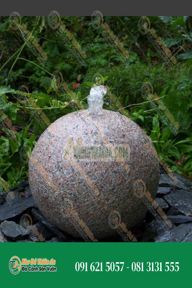 Bóng đài phun nước bằng đá granit đỏ 40cm