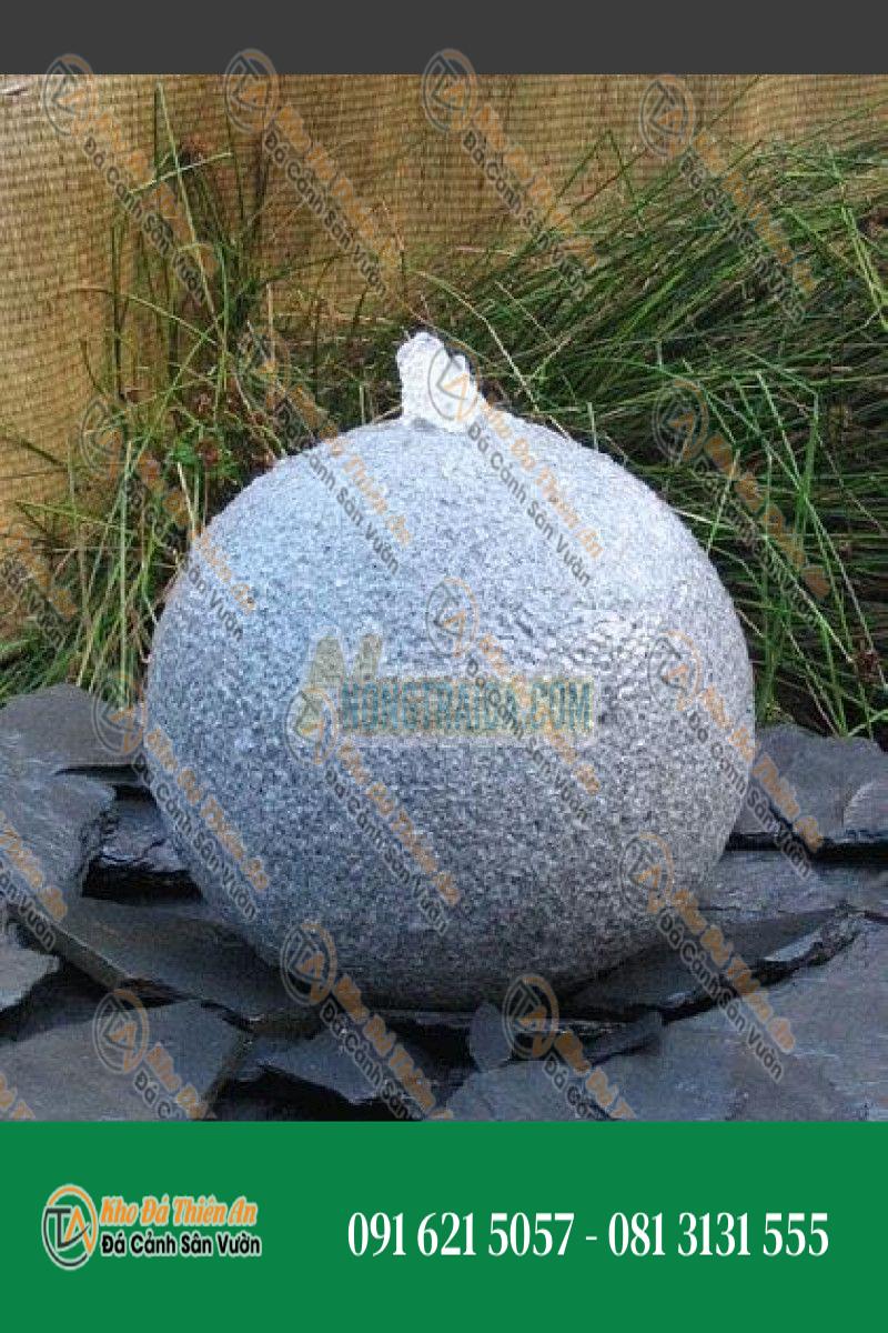 Bóng đài phun nước bằng đá granit xám 40cm
