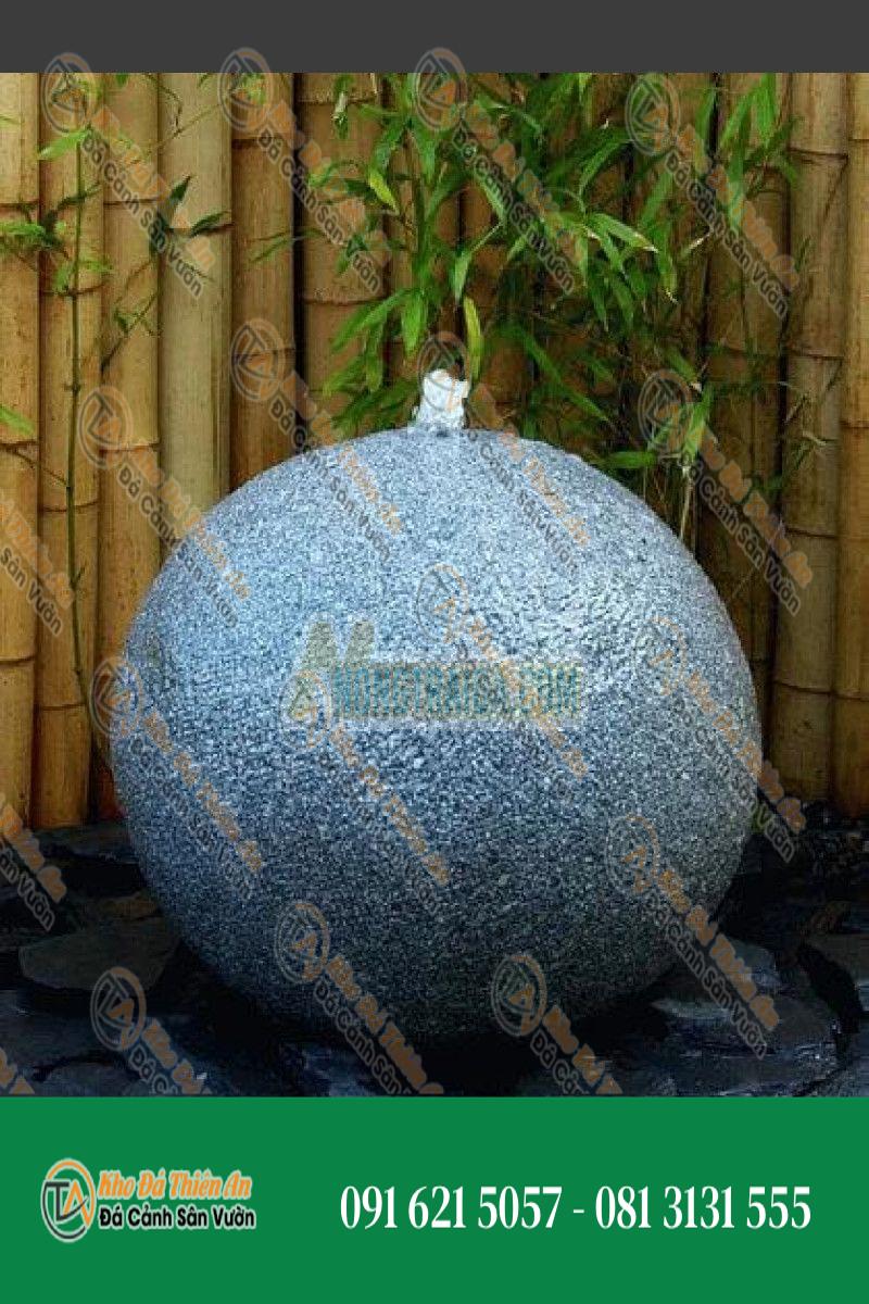 Bóng đài phun nước bằng đá granit xám 50cm