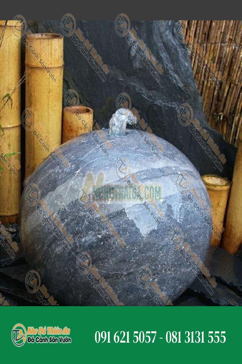 Bóng đài phun nước bằng đá xanh mịn 40cm