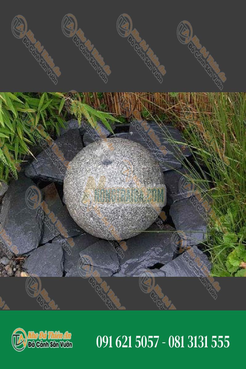 Bóng đài phun nước đá granit xám 30cm