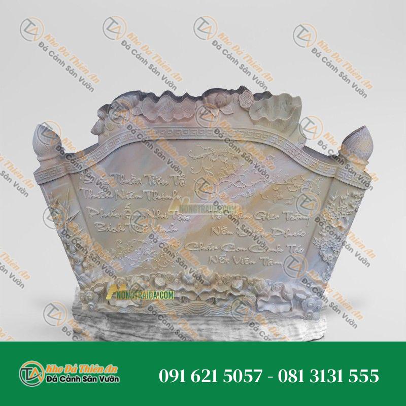 Bức Bình Phong Bằng Đá Vàng Cà Rốt 189x186cm