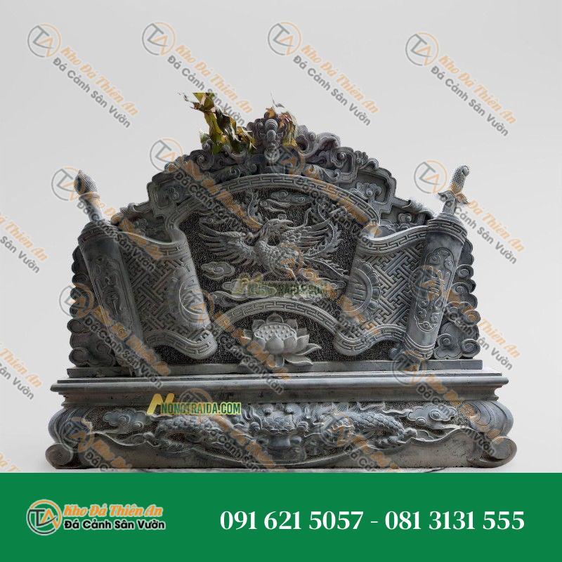 Bức Bình Phong Bằng Đá Xanh Đen 197x181cm