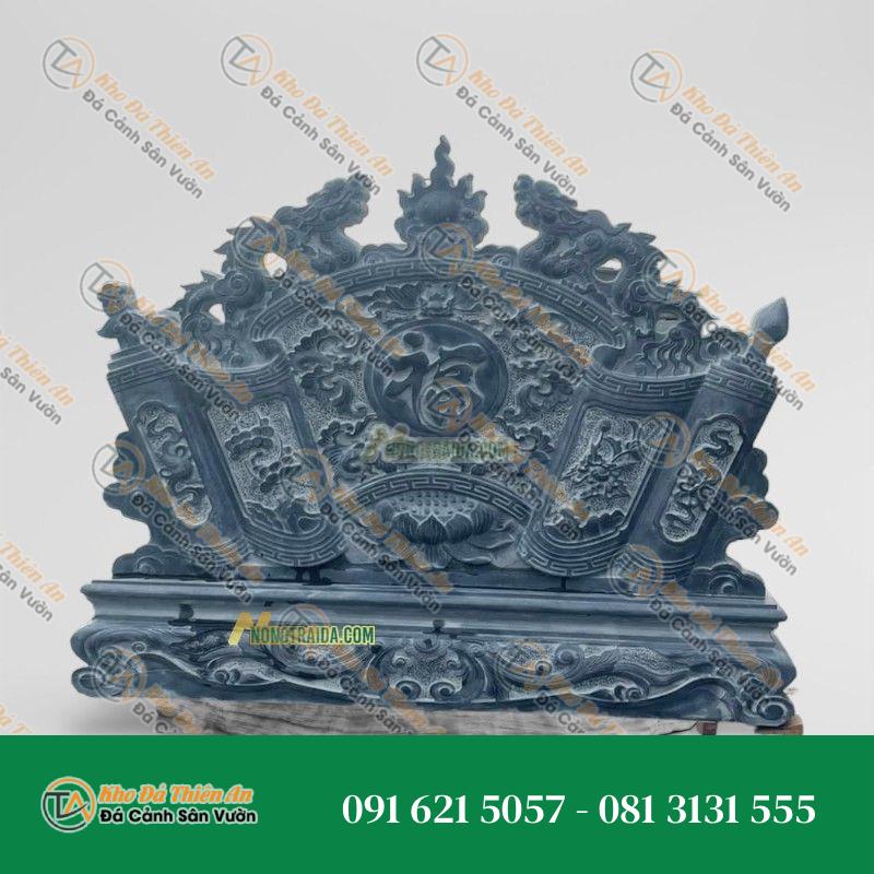 Bức Bình Phong Bằng Đá Xanh Đen 200x205cm