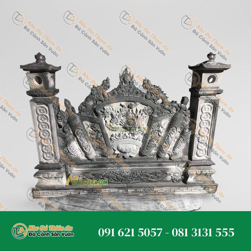 Bức Bình Phong Bằng Đá Xanh Rêu 191x180cm