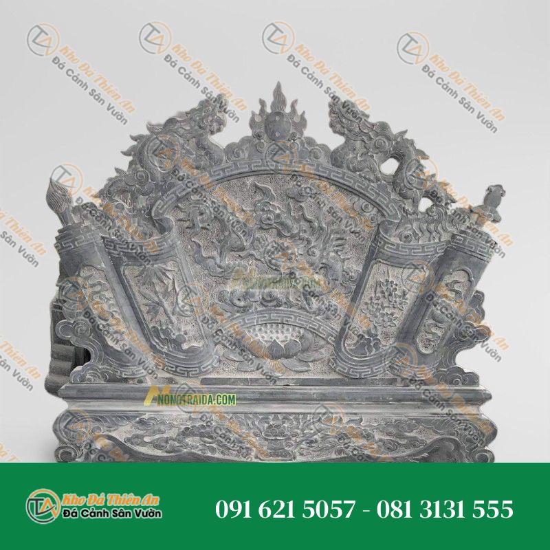 Bức Cuốn Thư Bằng Đá Xanh Đen 182x184cm