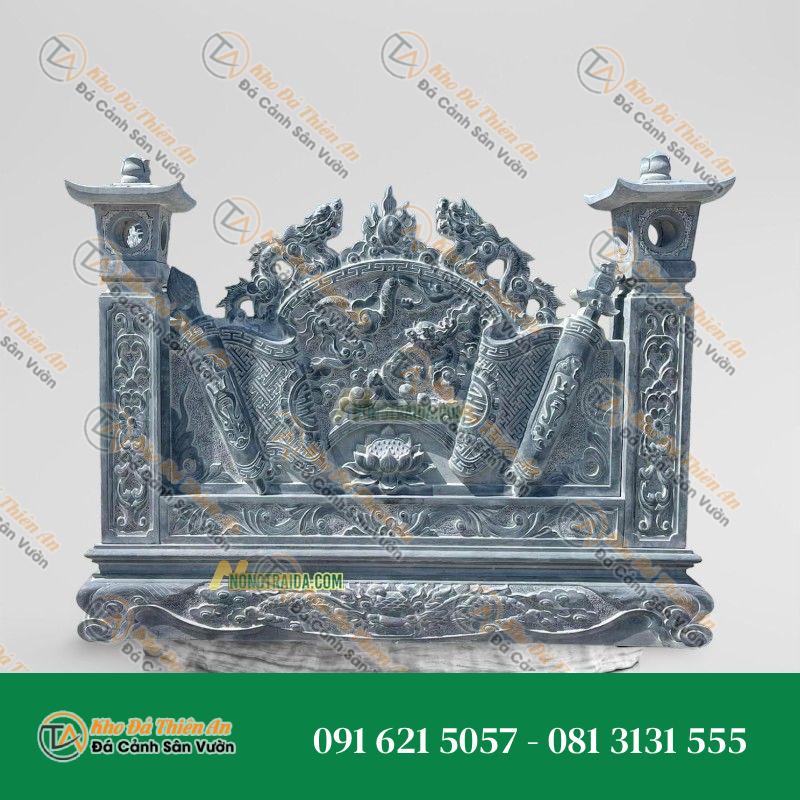 Bức Cuốn Thư Bằng Đá Xanh Đen 185x209cm