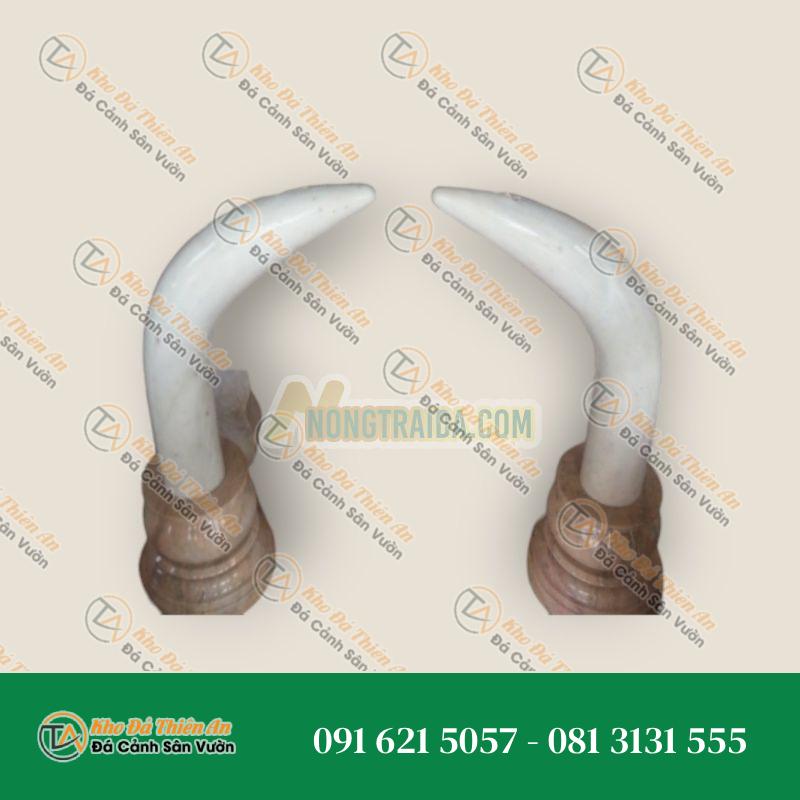 Cặp đôi ngà voi, đá cẩm thạch, chiều cao 100cm