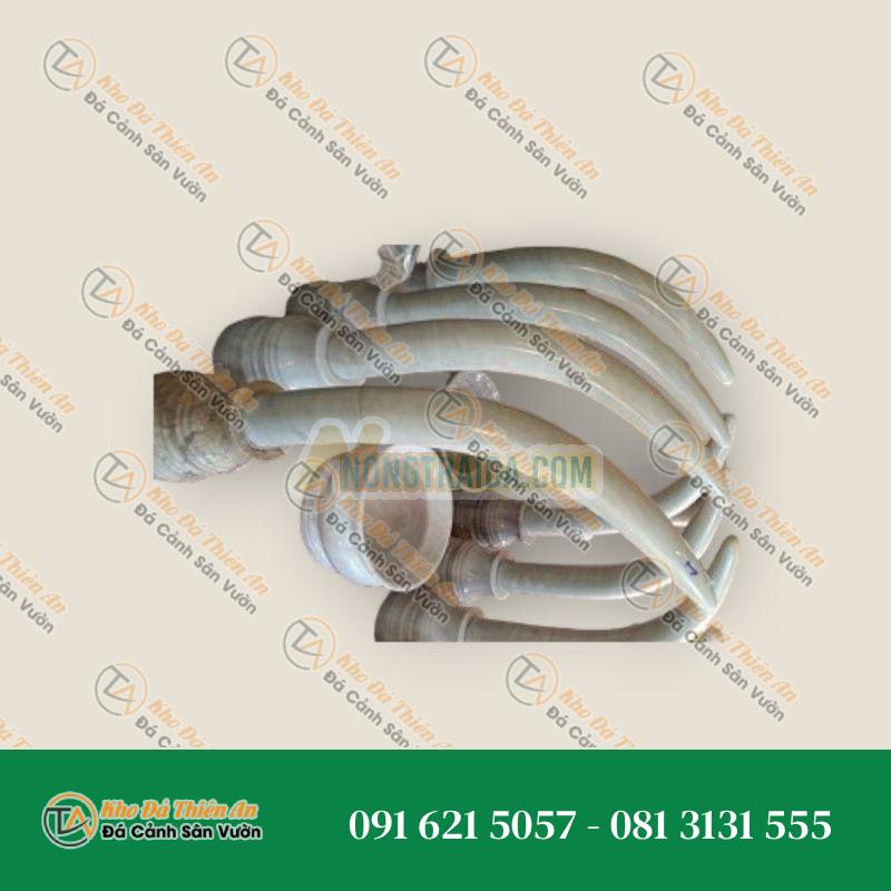 Cặp đôi ngà voi, đá cẩm thạch, chiều cao 180cm