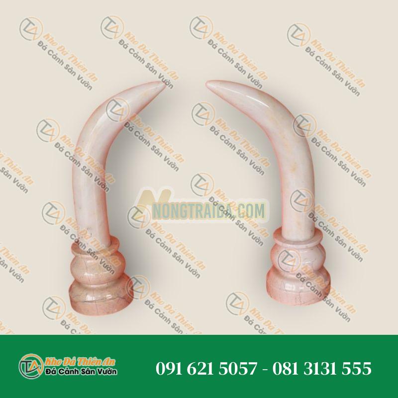 Cặp đôi ngà voi, đá cẩm thạch, chiều cao 25cm