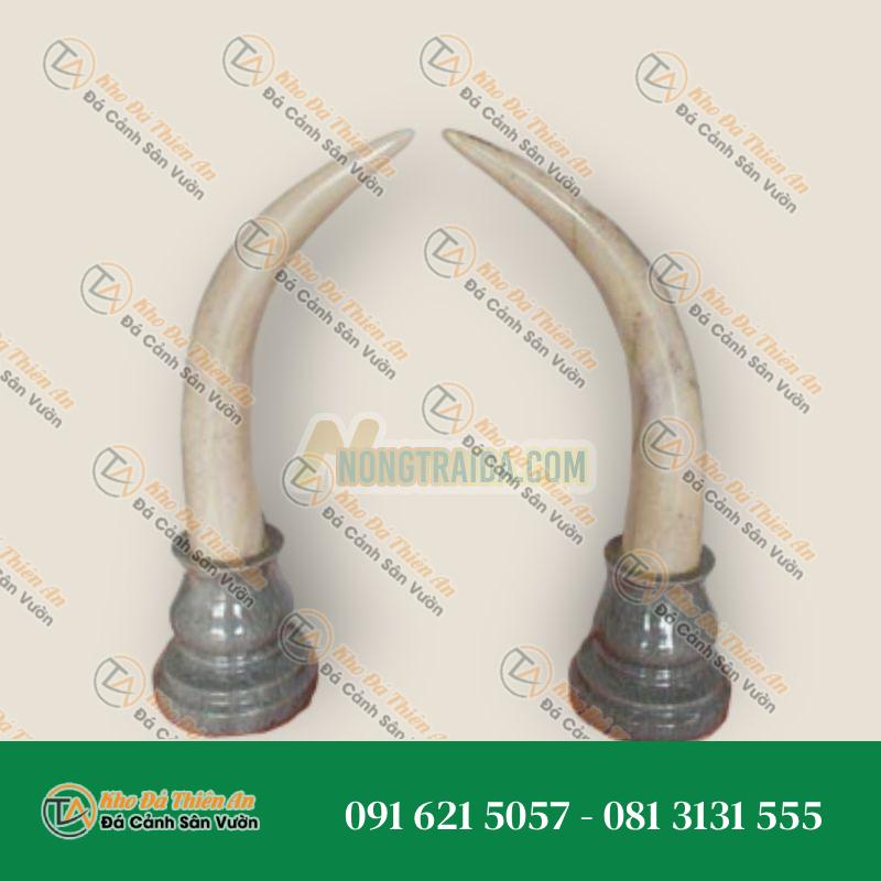Cặp đôi ngà voi, đá cẩm thạch, chiều cao 40cm