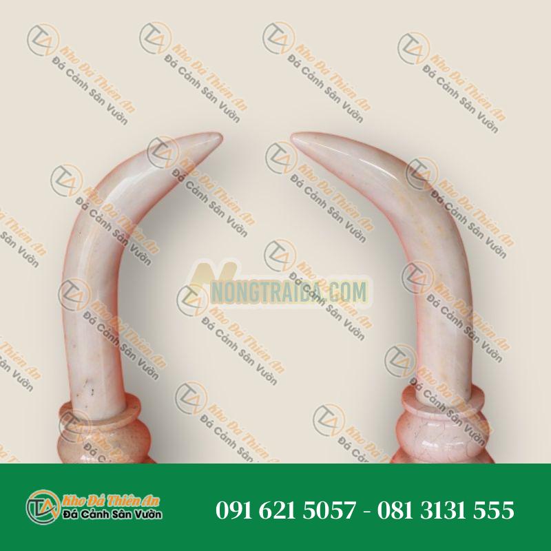 Cặp đôi ngà voi, đá cẩm thạch, chiều cao 80cm