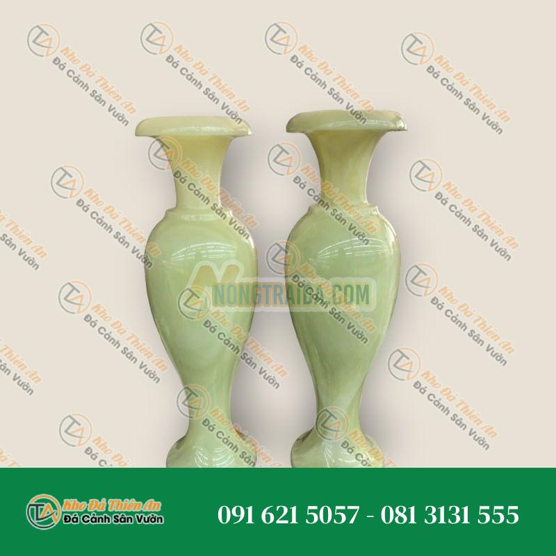 Cặp Lục Bình Lọ Hoa phong thủy đá ngọc Onyx – Cao 30cm