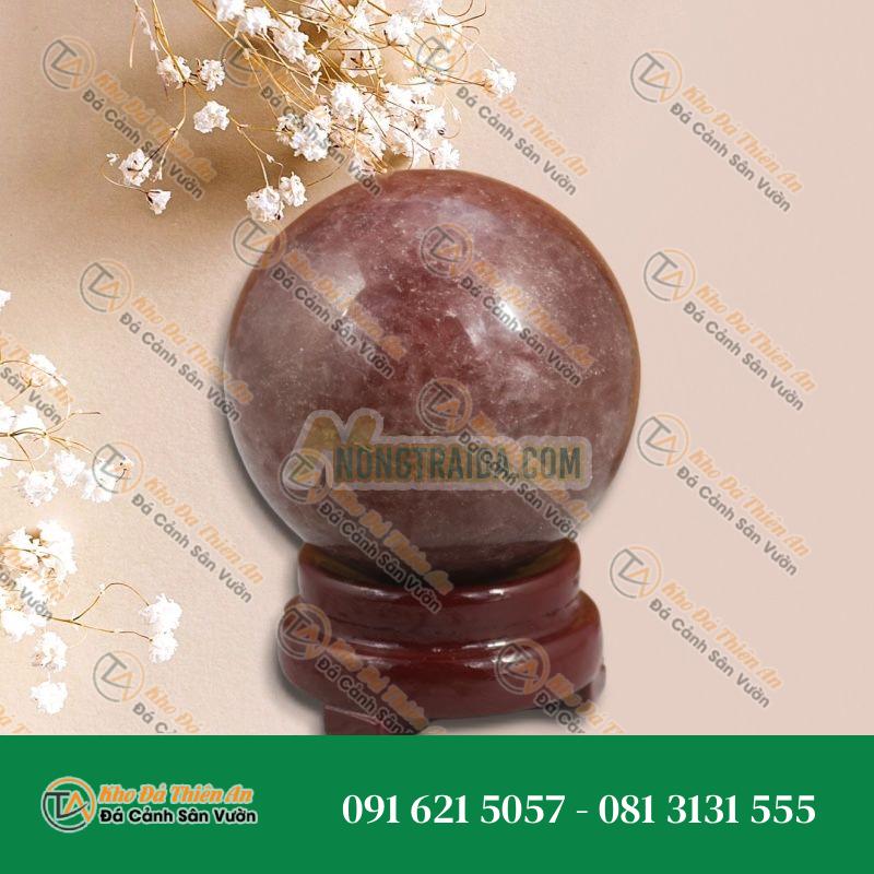 Cầu thạch anh dâu tây 4A 6cm