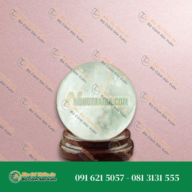 Cầu thạch anh trắng trong vân mây 3A 7cm