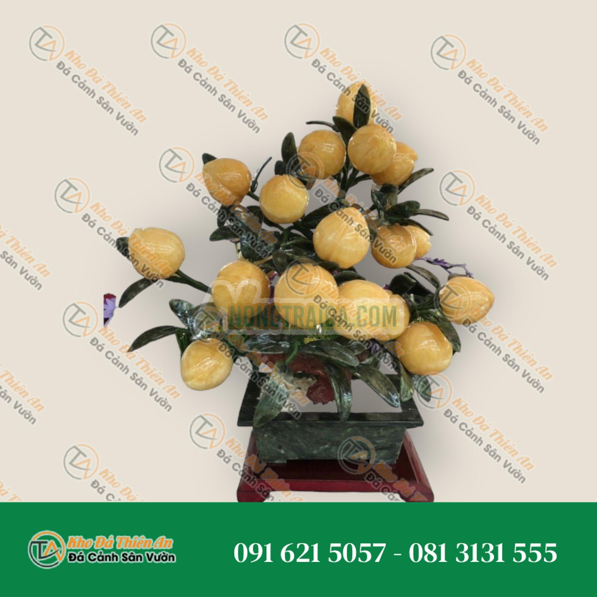 Cây đào phong thuỷ đá ngọc hoàng long gồm 18 quả – Cao 36cm