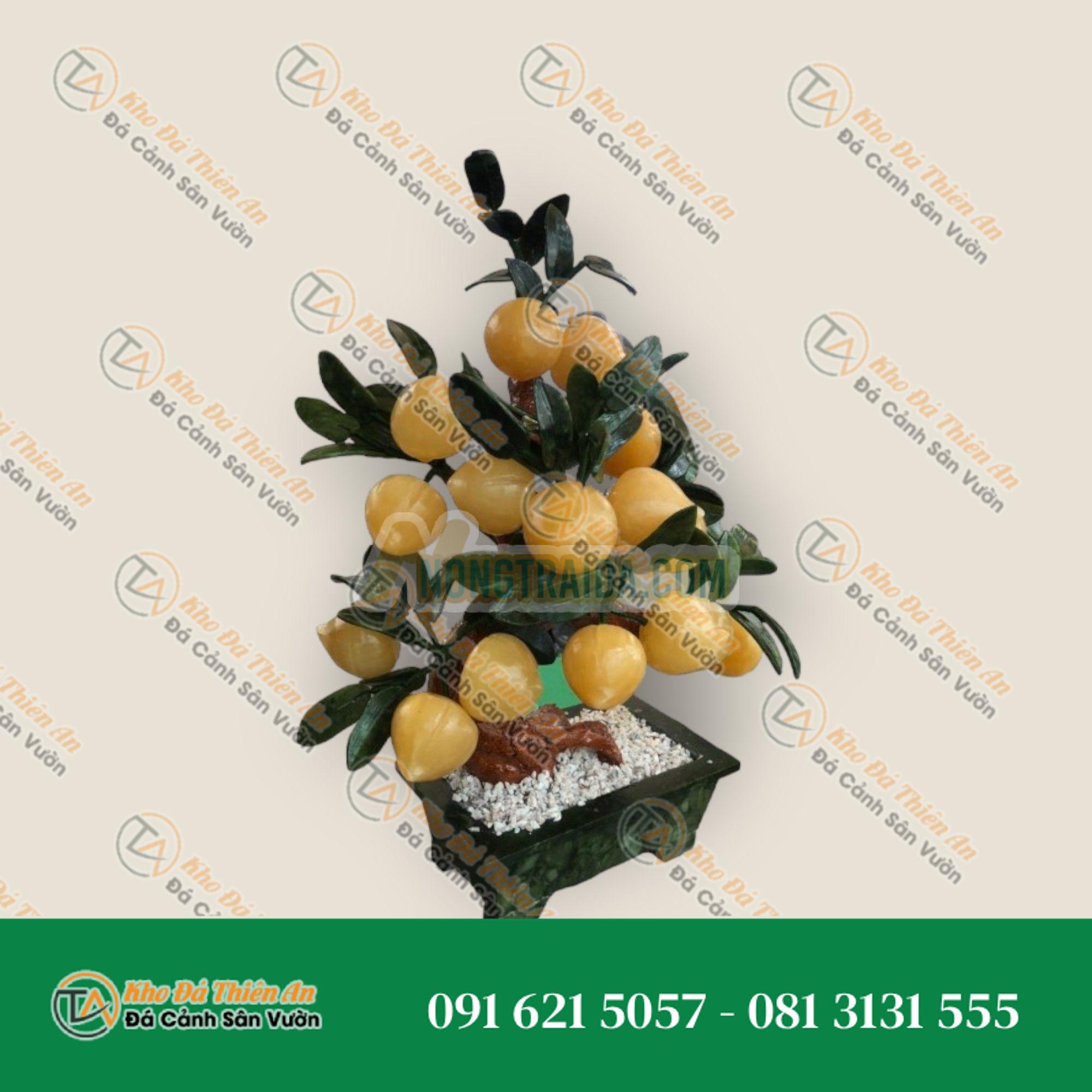 Cây Đào phong thủy đá ngọc hoàng long gồm 18 quả – Cao 45cm