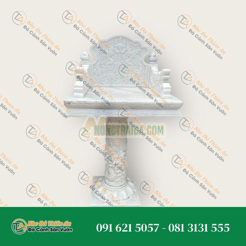 Cây hương đá cẩm thạch trắng, không mái che 160x80x65cm