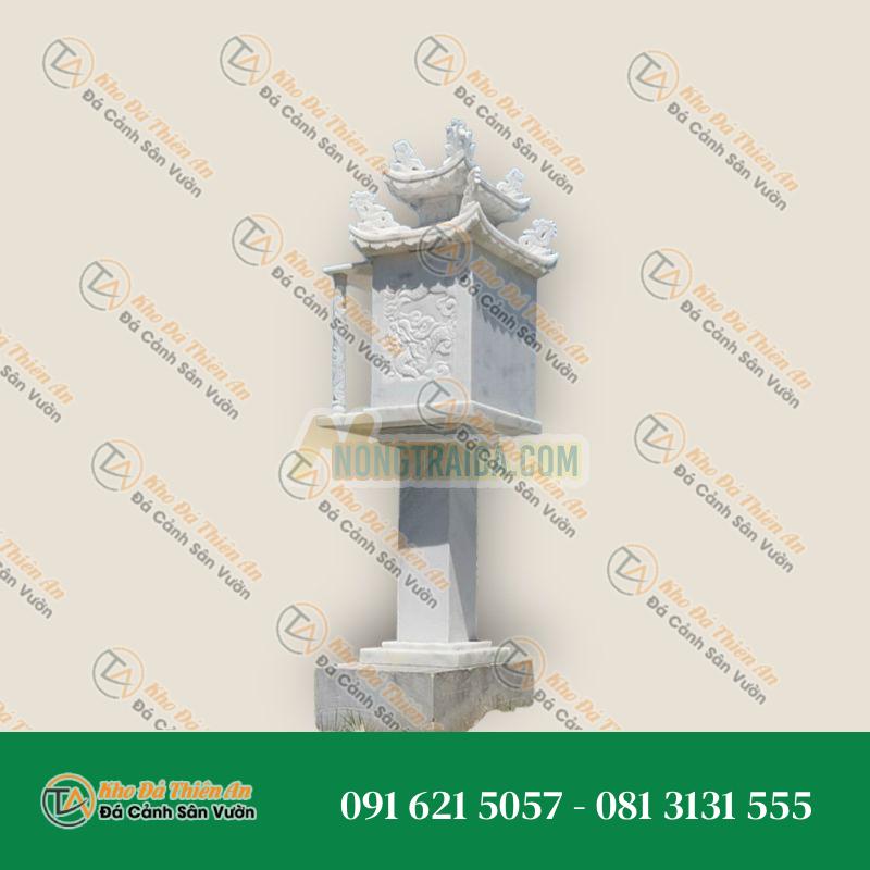 Cây hương đá cẩm thạch trắng, không mái che 175x80x65cm
