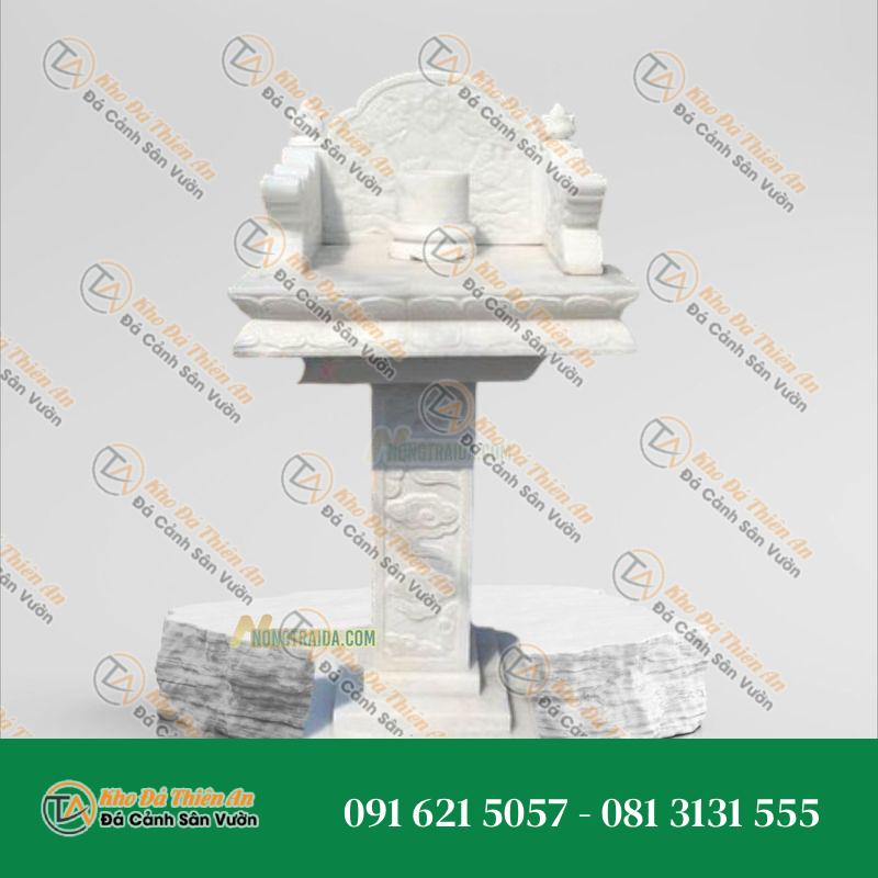 Cây Hương Đá Ngoài Trời Đá Trắng Chạm Rồng Trầu Cao 190cm
