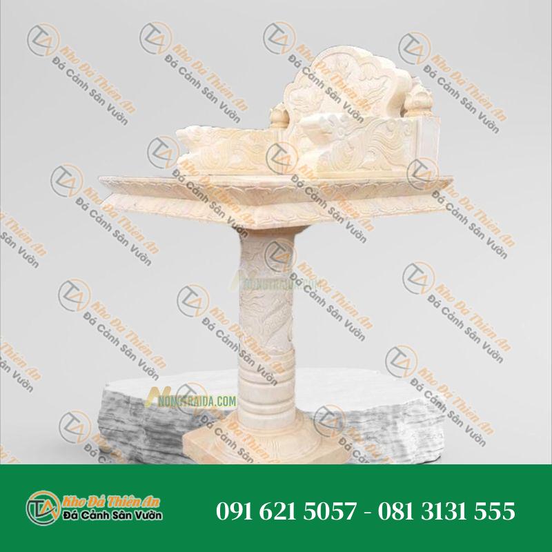 Cây Hương Đá Ngoài Trời Đá Vàng Tam Sơn Trụ Tròn Cao 90cm