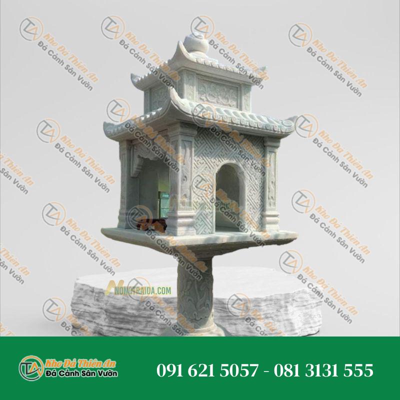 Cây Hương Đá Ngoài Trời Trắng Xanh 2 Mái Cao 134cm