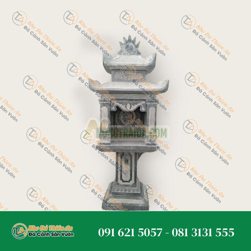 Cây hương đá xanh đen 2 mái băm 168x62x62cm
