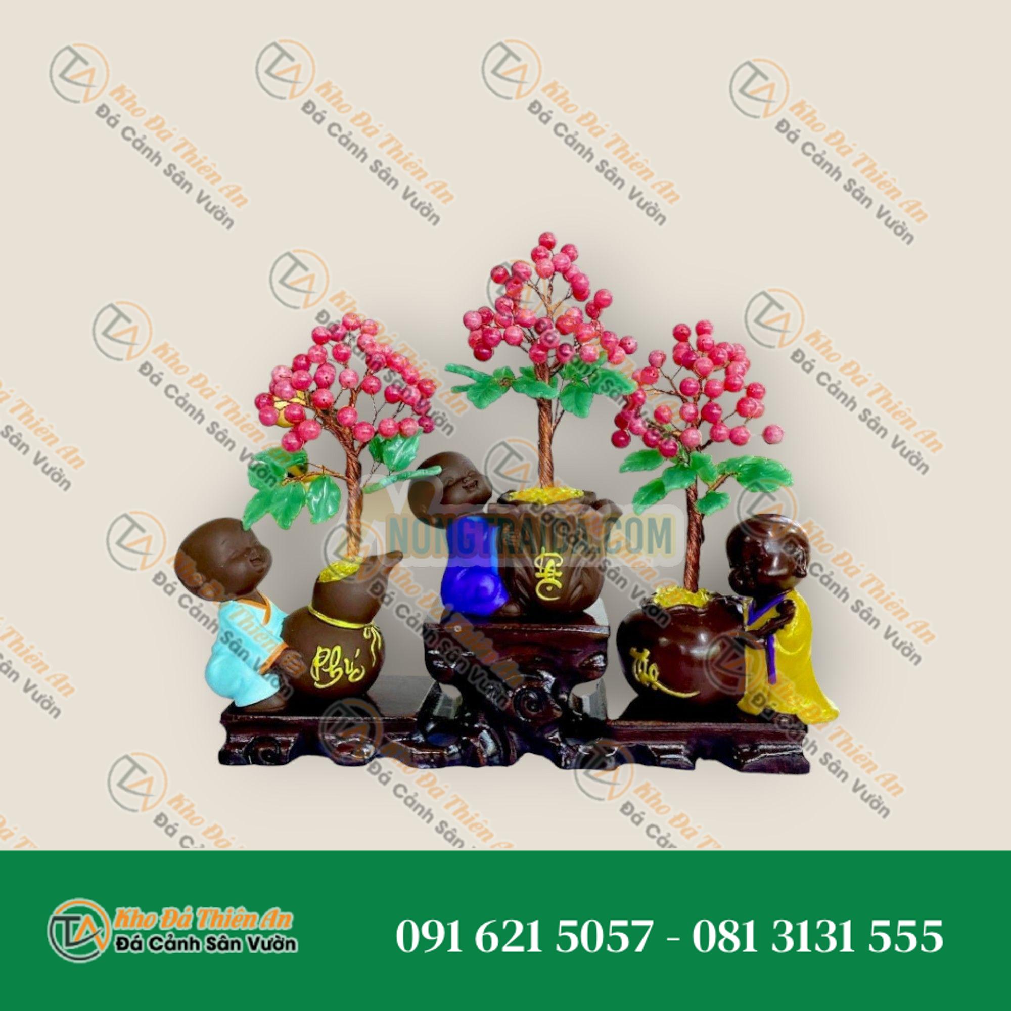 Cây tài lộc đá phong thủy để bàn làm việc