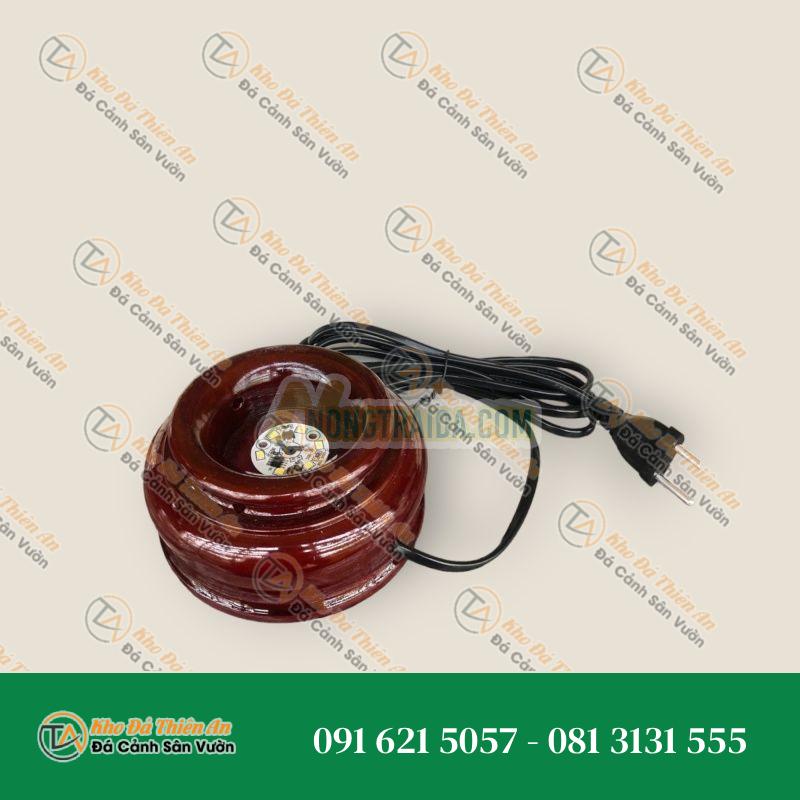 Chân đế đèn gỗ cho quả cầu đá phong thủy