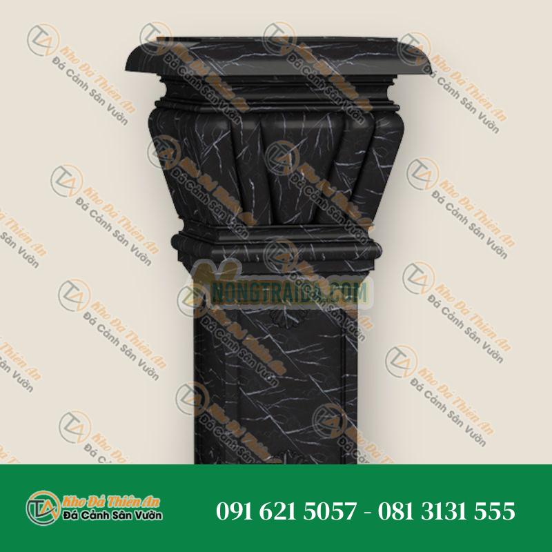 Chậu cây đá cẩm thạch màu đen hình vuông