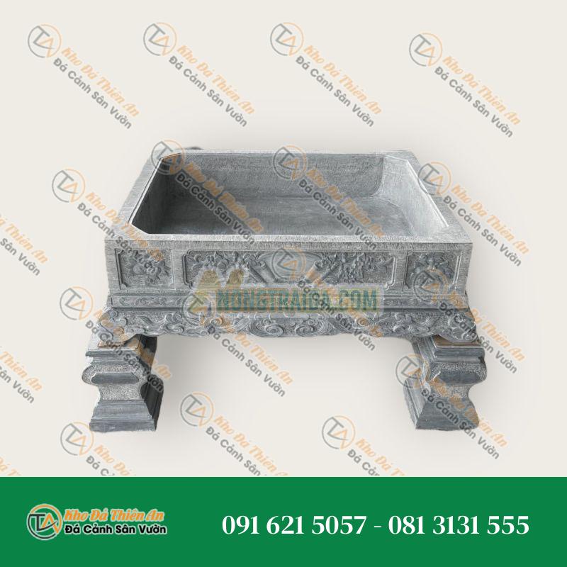 Chậu đá trồng cây bonsai, đá xanh đen 90x90cm