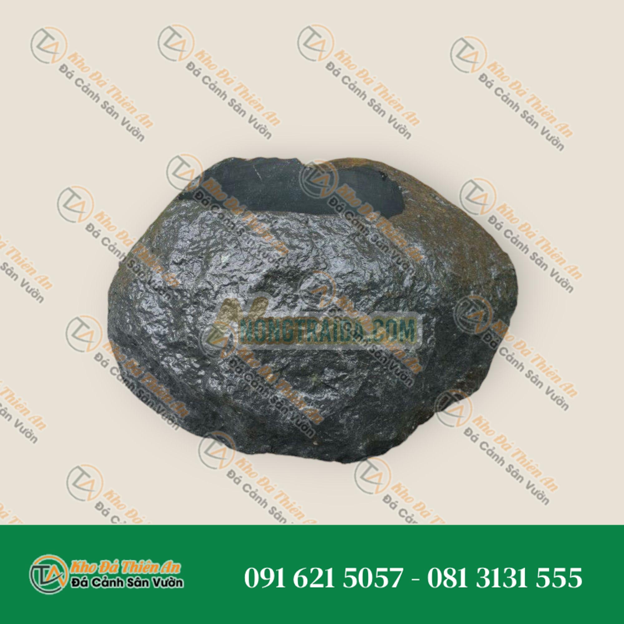 Chậu hoa từ đá bazan hình cầu