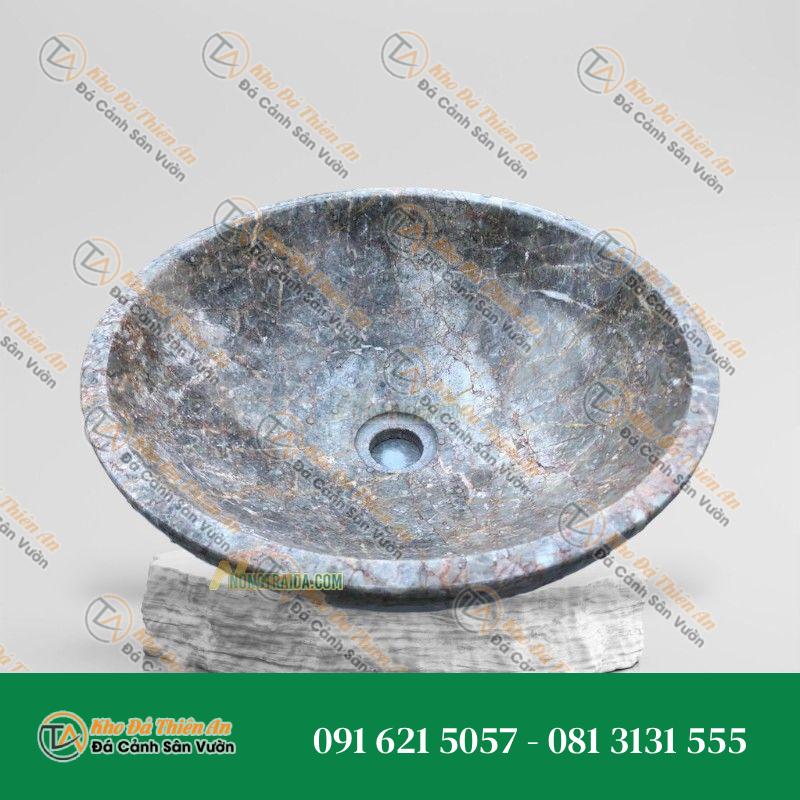 Chậu Rửa Bằng Đá Tự Nhiên Đá Xanh Ghi 42cm