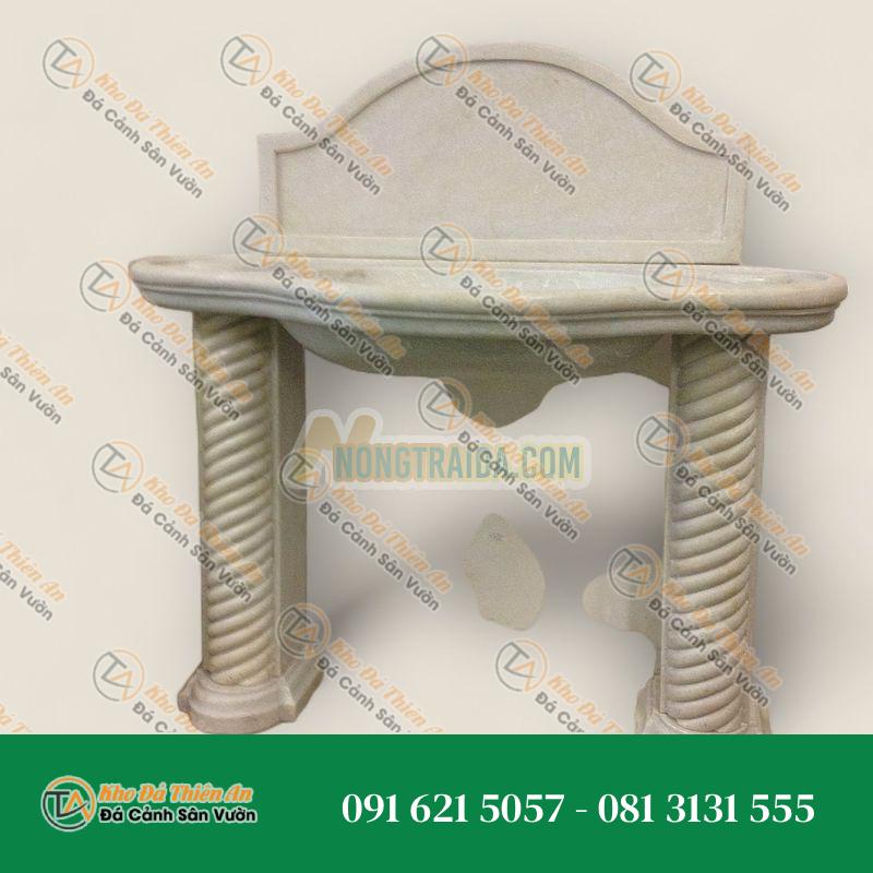 Chậu rửa đá cẩm thạch cổ điển chạm khắc có chân đế