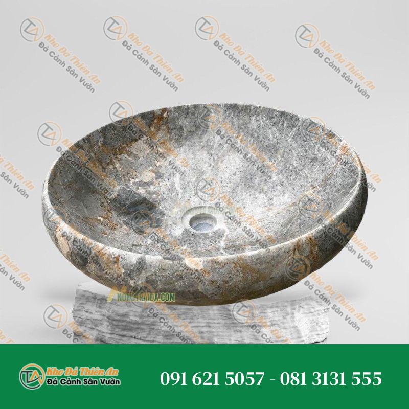 Chậu Rửa Mặt Bằng Đá Đá Xanh Ghi 42cm