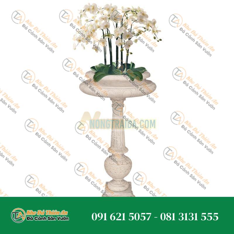 Chậu tắm chim và chậu cây đá Carrara trắng của Ý thế kỷ 19