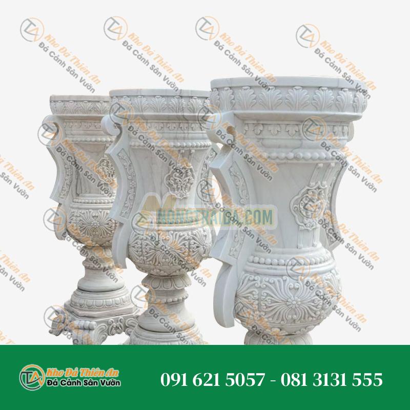 Chậu trồng cây sang trọng ngoài trời bằng đá marble