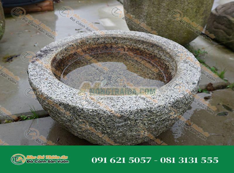 Chum nước tiểu cảnh kiểu Nhật Bản (Tsukubai) 30x17cm