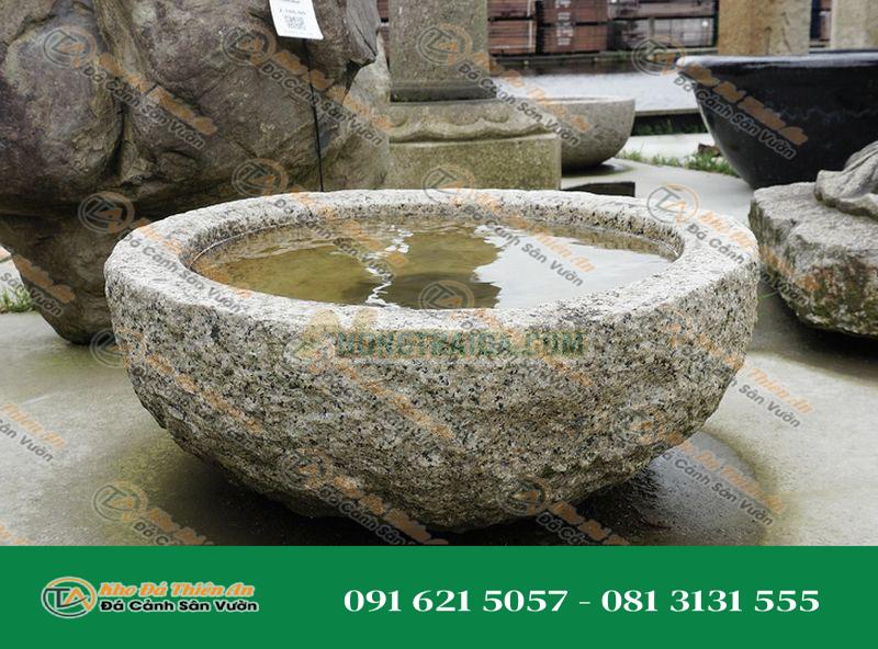 Chum nước tiểu cảnh kiểu Nhật Bản (Tsukubai) 47x17cm