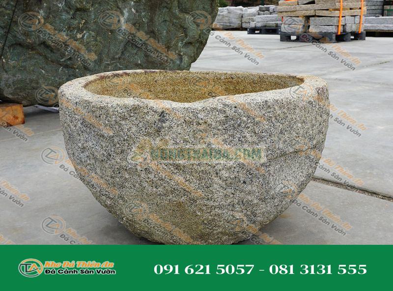 Chum nước tiểu cảnh kiểu Nhật Bản (Tsukubai) 46x19cm