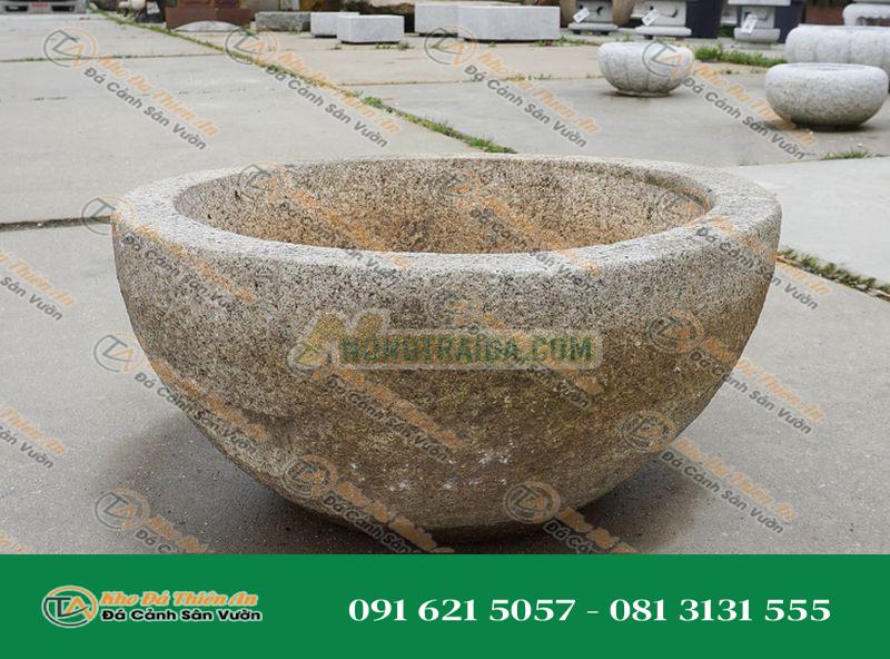 Chum nước tiểu cảnh kiểu Nhật Bản (Tsukubai) 38x21cm