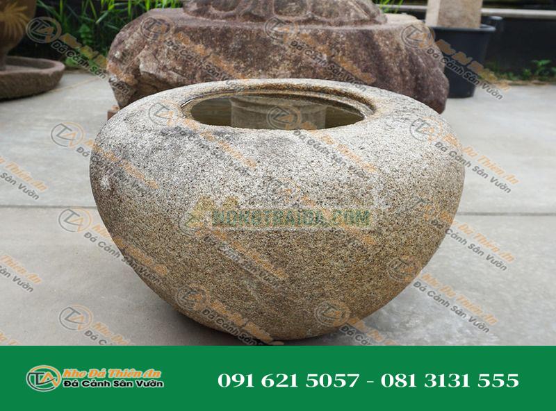 Chum nước tiểu cảnh kiểu Nhật Bản (Tsukubai) 42x25cm