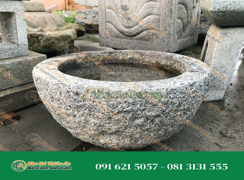 Chum nước tiểu cảnh kiểu Nhật Bản (Tsukubai) 35x22cm
