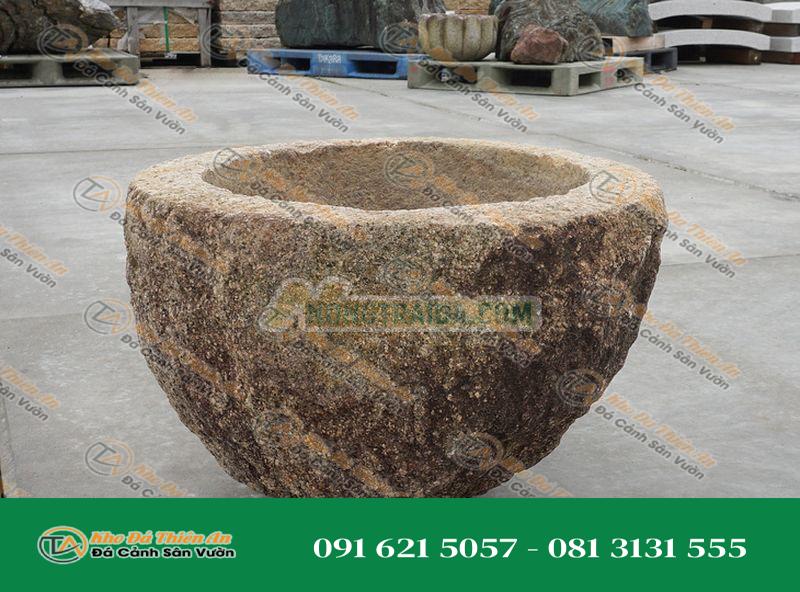 Chum nước tiểu cảnh kiểu Nhật Bản (Tsukubai) 45x22cm