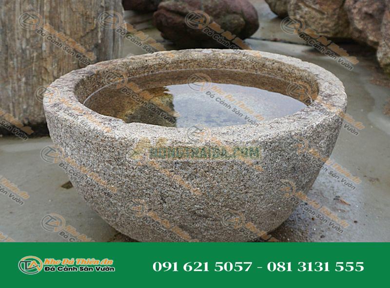 Chum nước tiểu cảnh kiểu Nhật Bản (Tsukubai) 35x23cm