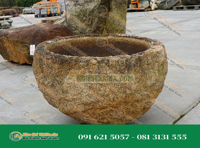 Chum nước tiểu cảnh kiểu Nhật Bản (Tsukubai) 32x23cm