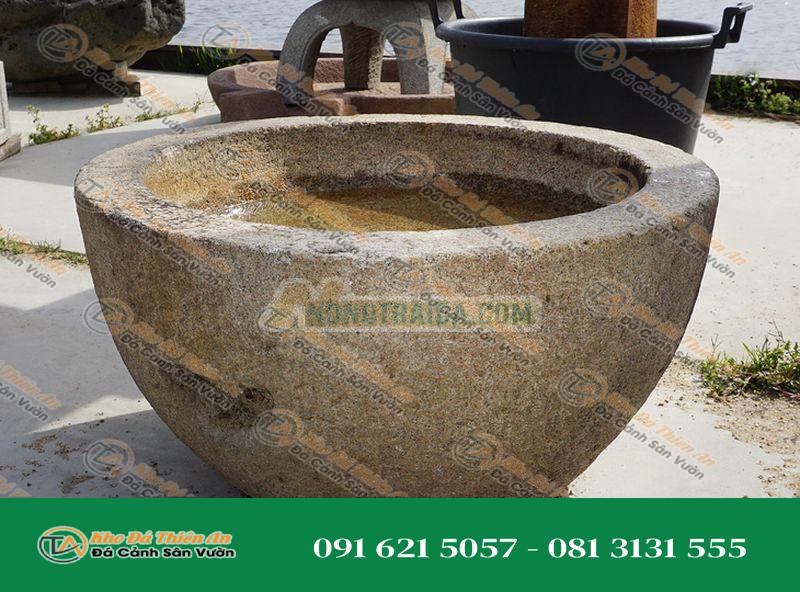 Chum nước tiểu cảnh kiểu Nhật Bản (Tsukubai) 40x16cm