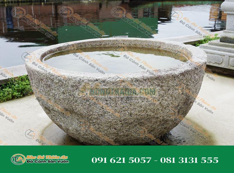 Chum nước tiểu cảnh kiểu Nhật Bản (Tsukubai) 32x22cm