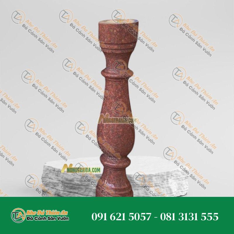 Con tiện đá hoa cương đỏ 11x11x55cm